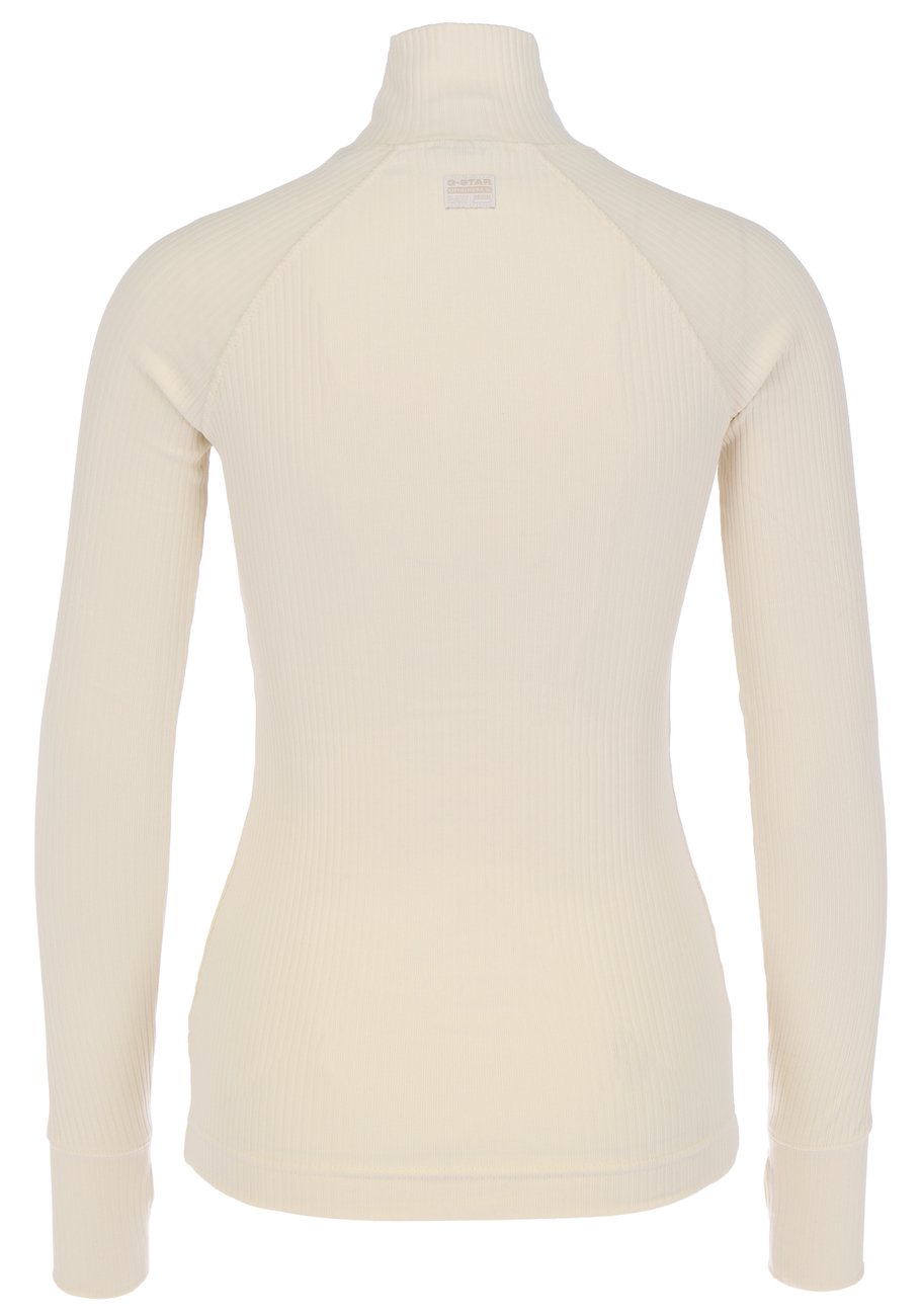 G-STAR RAW DENIM RIB MOCK SLIM L/S WMN Damen Turtleneck Shirt - G-Star Raw Denim - SAGATOO - 8720346842233